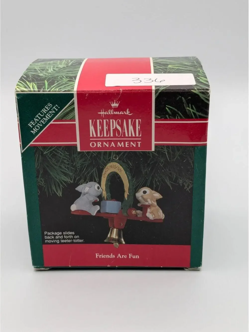 Hallmark Keepsake Friends Are Fun 1991, Features Movement, Vintage Ornament